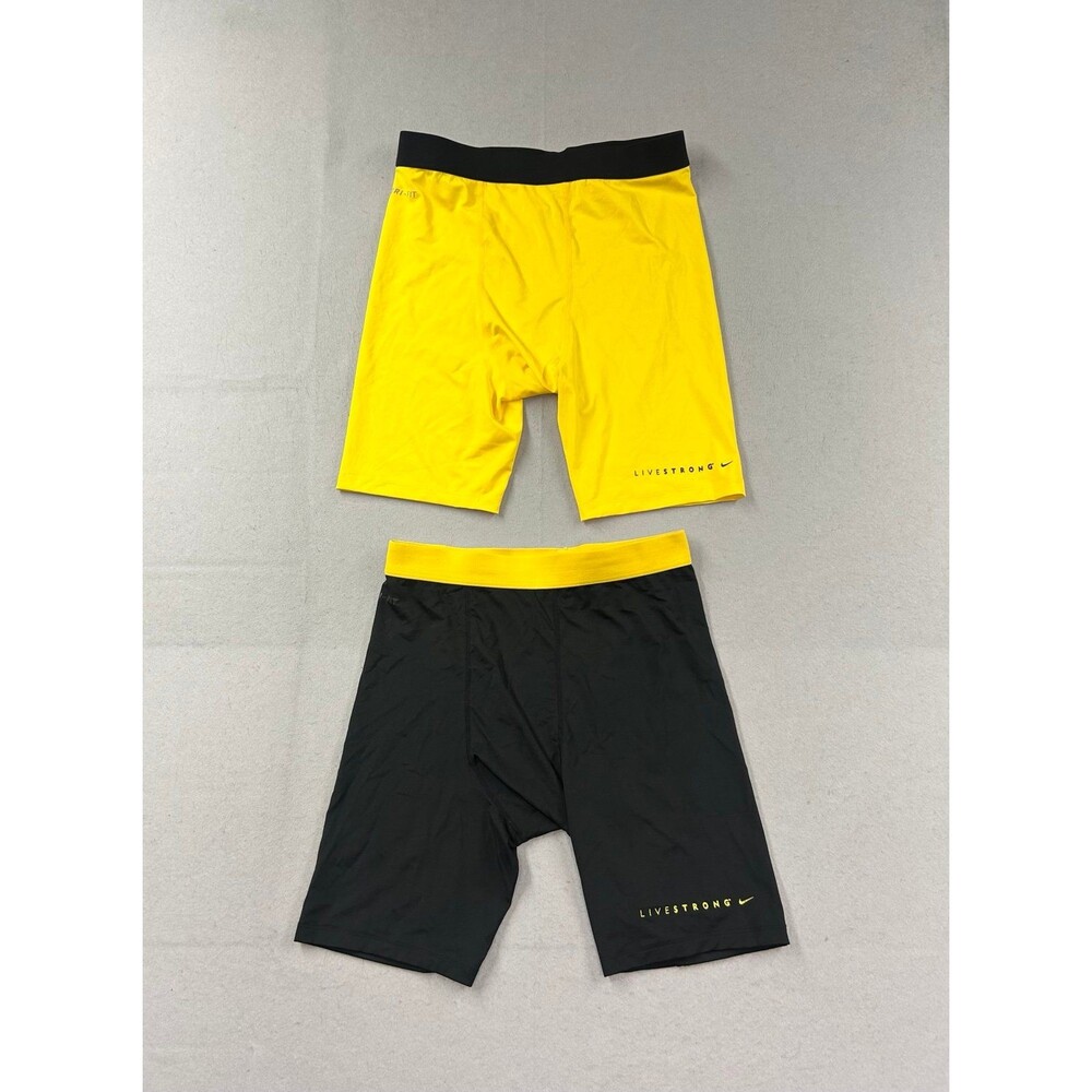 Nike Pro Combat Menās LiveStrong Compression Shorts Bundle Black Yellow XL